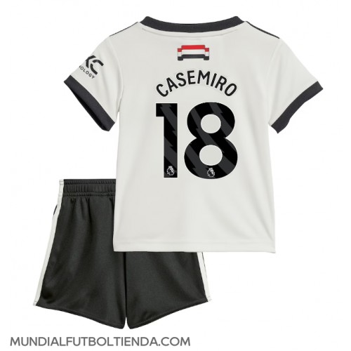 Camiseta Manchester United Casemiro #18 Tercera Equipación Replica 2024-25 para niños mangas cortas (+ Pantalones cortos)